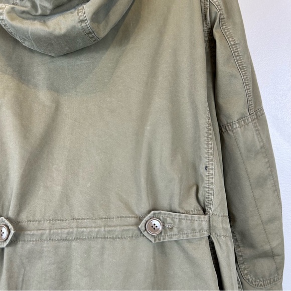 J Crew Field Jacket Womens L Olive Green Cotton Military Anorak Ripstop Hooded - Picture 4 of 11